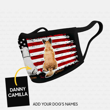 Personalized Dog Gift Idea - White Dog And Another Brown Dog Sit Together For Dog Lovers - Cloth Mask